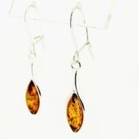 Cognac Amber French Hook Dangling Earrings