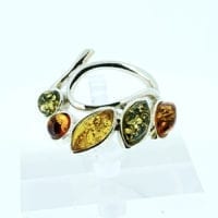 5-Stone Multi-Color Sterling Silver Ring